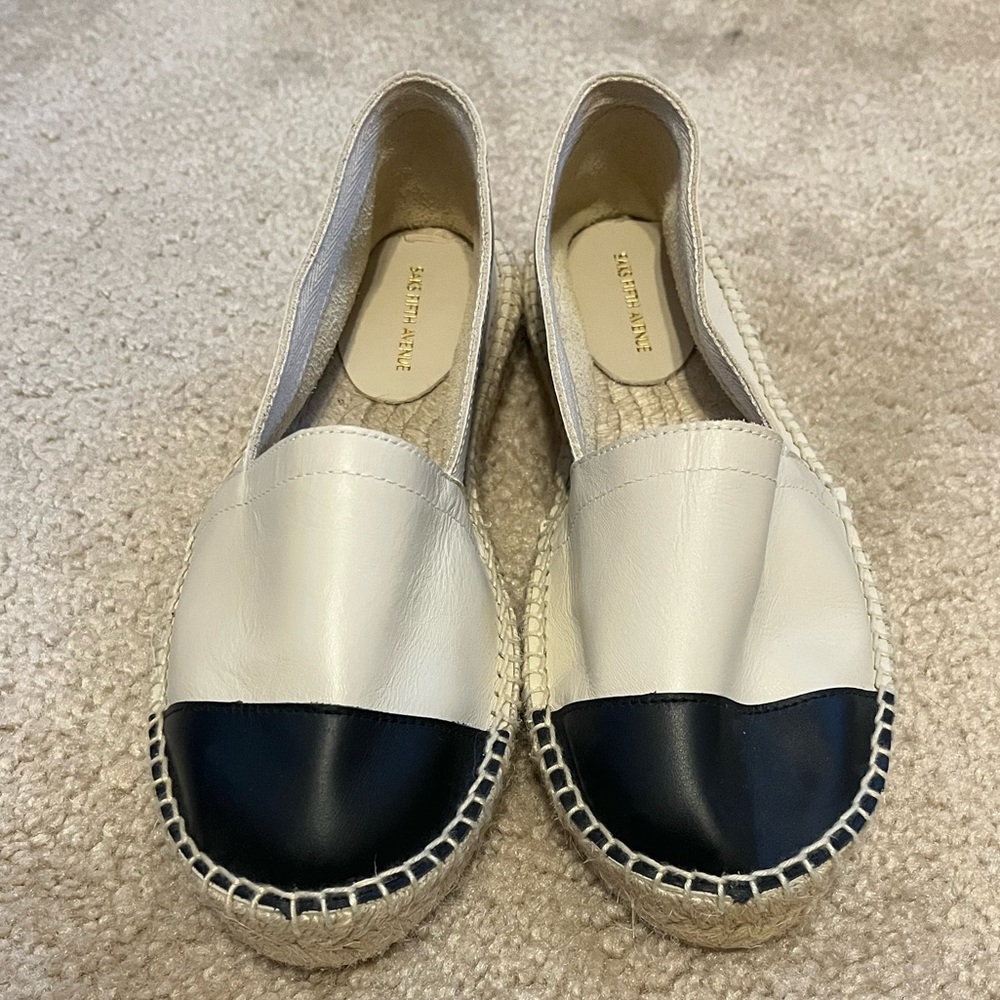 Saks Fifth Avenue Black & Tan Espadrilles - Size 7 1/2 to 8- NWOT